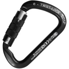 Carabiner Large Multiuse Aluminum Carabiner - 2-Stage Locking - Black