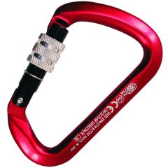 Carabiner Large Multiuse Aluminum Carabiner - Screw Locking - Red with Black Gate